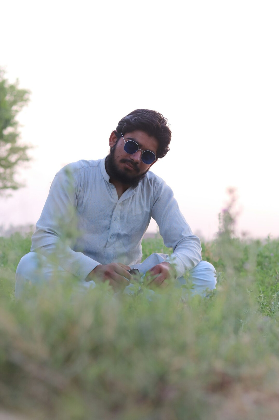 Portrait of a bearded man outdoors